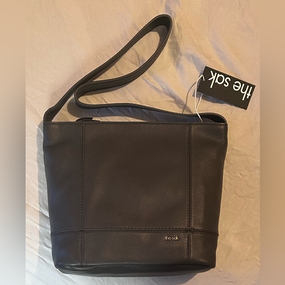 THE SAK Slate Grey Genuine Leather De Young Hobo Shoulder Bag - Picture 7 of 12